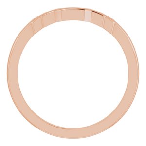 14K Rose Band for 6x4 mm Emerald Ring