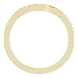 14K Yellow Band for 6x4 mm Emerald Ring