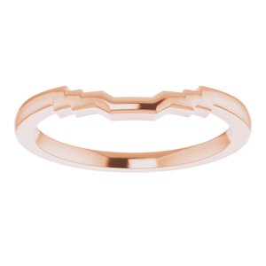 14K Rose Band for 6x4 mm Emerald Ring