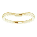 14K Yellow Band for 6x4 mm Emerald Ring
