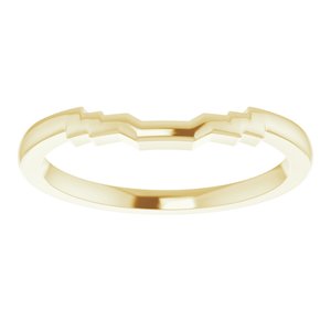 14K Yellow Band for 6x4 mm Emerald Ring