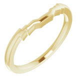 14K Yellow Band for 6x4 mm Emerald Ring