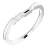 14K White Band for 6x4 mm Emerald Ring