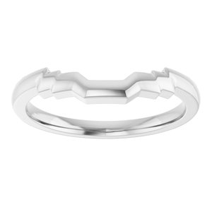 14K White Band for 7x5 mm Emerald Ring