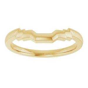 14K Yellow Band for 7x5 mm Emerald Ring