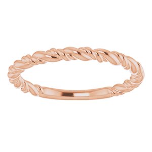 14K Rose Stackable Rope Ring