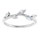 Platinum 1/4 CTW Natural Diamond Leaf Ring