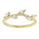 14K Yellow 1/4 CTW Natural Diamond Leaf Ring