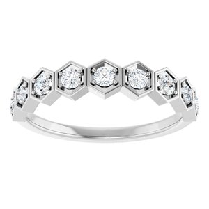 14K White 1/3 CTW Natural Diamond Stackable Ring