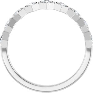 14K White 1/3 CTW Natural Diamond Stackable Ring
