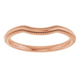 14K Rose Beaded Edge Contour Band