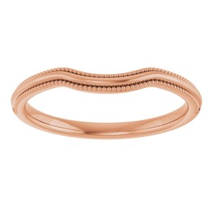 14K Rose Beaded Edge Contour Band