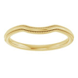 14K Yellow Beaded Edge Contour Band