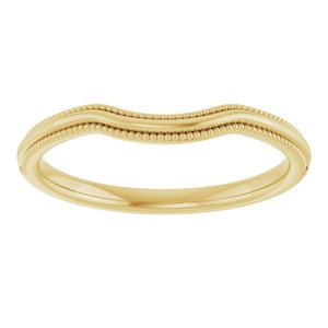 14K Yellow Beaded Edge Contour Band