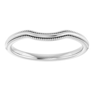 Platinum Beaded Edge Contour Band