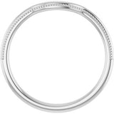 14K White Beaded Edge Contour Band