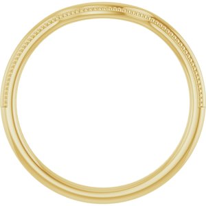 14K Yellow Beaded Edge Contour Band