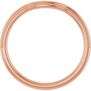 14K Rose Beaded Edge Contour Band