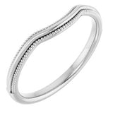14K White Beaded Edge Contour Band