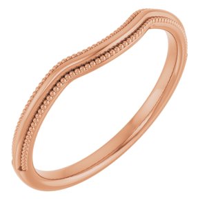 14K Rose Beaded Edge Contour Band