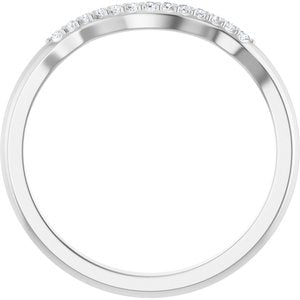 14K White .05 CTW Natural Diamond Band