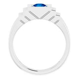 Platinum Lab-Grown Blue Sapphire Ring