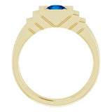 14K Yellow Lab-Grown Blue Sapphire Ring