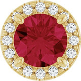 14K Yellow Lab-Grown Ruby & .08 CTW Natural Diamond Slide Pendant