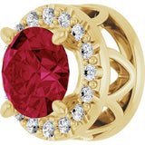 14K Yellow Lab-Grown Ruby & .08 CTW Natural Diamond Slide Pendant