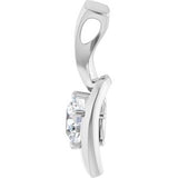 14K White 3/4 CT Natural Diamond Pendant