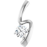 14K White 3/4 CT Natural Diamond Pendant