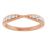 14K Rose 1/5 CTW Natural Diamond Pinched Contour Band