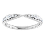 Platinum 1/5 CTW Natural Diamond Pinched Contour Band