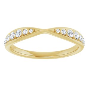 14K Yellow 1/5 CTW Natural Diamond Pinched Contour Band