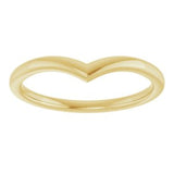 14K Yellow V Contour Band