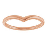 14K Rose V Contour Band