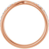14K Rose 1/5 CTW Natural Diamond Pinched Contour Band