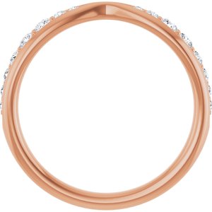 14K Rose 1/5 CTW Natural Diamond Pinched Contour Band