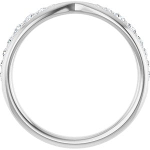 Platinum 1/5 CTW Natural Diamond Pinched Contour Band