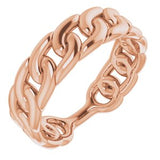 14K Rose Stackable Chain Link Ring