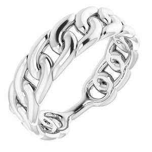 Platinum Stackable Chain Link Ring