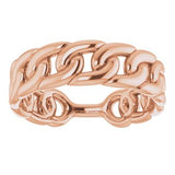 14K Rose Stackable Chain Link Ring