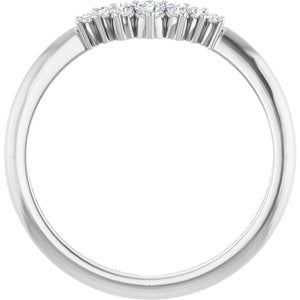 14K White 1/8 CTW Natural Diamond Contour Band