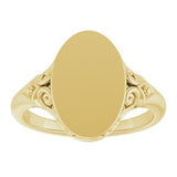 14K Yellow Oval Signet Ring