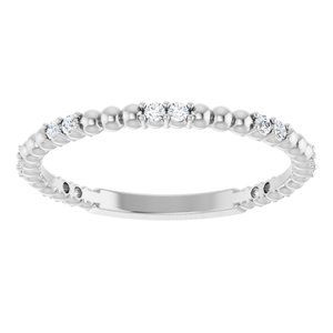 14K White 1/8 CTW Natural Diamond Anniversary Band