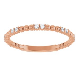 14K Rose 1/8 CTW Natural Diamond Anniversary Band
