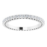 14K White 3/8 CTW Natural Diamond Eternity Band Size 4.5