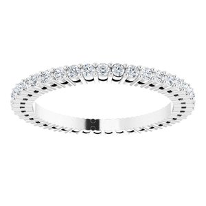 14K White 3/8 CTW Natural Diamond Eternity Band Size 4.5