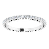 14K White 1/2 CTW Natural Diamond Eternity Band Size 4.5