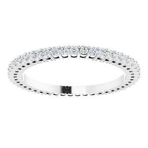 14K White 1/2 CTW Natural Diamond Eternity Band Size 4.5